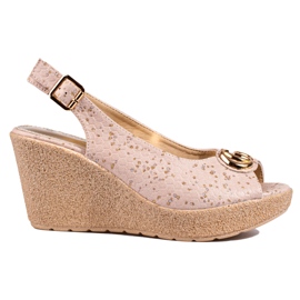 Sandálias de mulher camurça Shelovet bege Sandálias de mulher camurça Shelovet bege