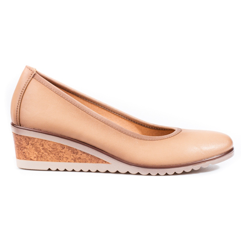 W. Potocki Sapatos de cunha bege de mulher da Potocki