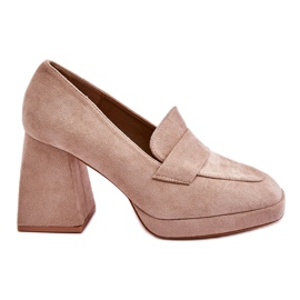 Vinceza Sapatos de camurça com salto grosso e plataforma bege Adriel Vinceza Sapatos de camurça com salto grosso e plataforma bege Adriel