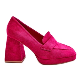 Vinceza Sapatos de camurça Adriel fúcsia com salto grosso e plataforma rosa Vinceza Sapatos de camurça Adriel fúcsia com salto grosso e plataforma rosa