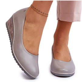 Vinceza Bombas de cunha clássicas cinza Graysen