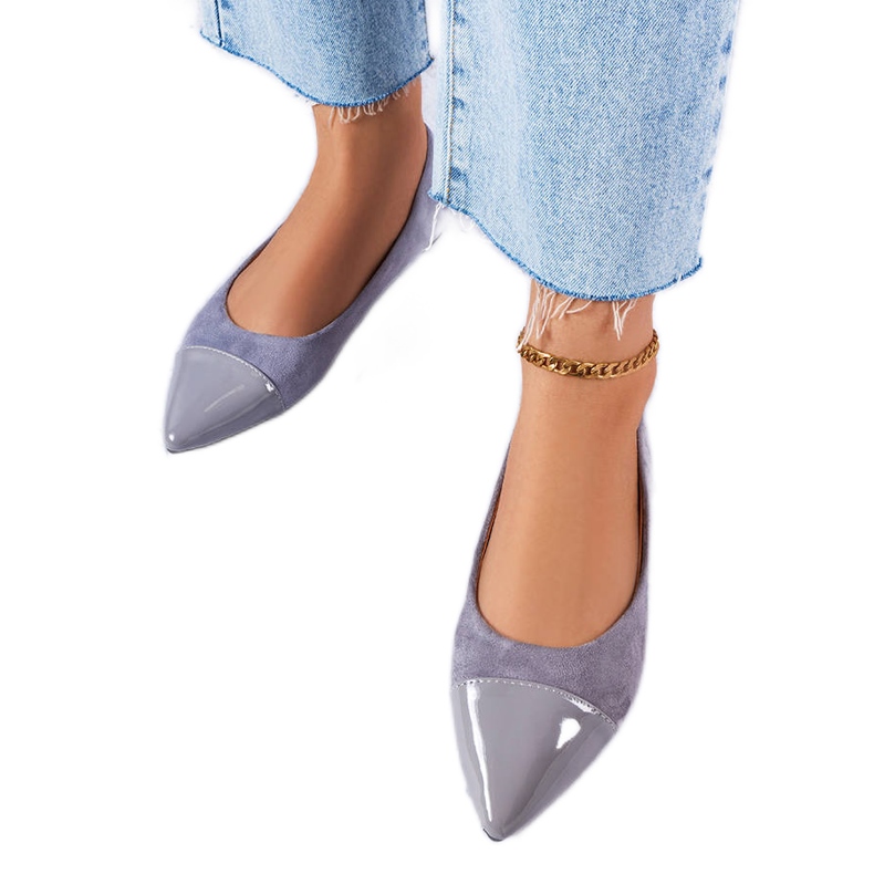 Bailarinas de patente cinza de Thibault