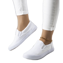Candace Tênis slip-on branco de tecido