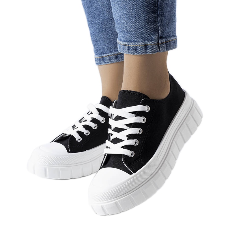 Tênis plataforma preto Bellemare