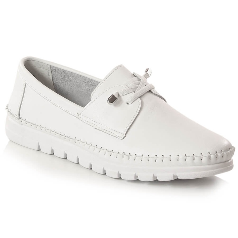Sapatos esportivos femininos de couro branco Vinceza SG23-7842