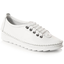 Sapatos de mulher elásticos em pele branco Artiker 52C0675 Sapatos de mulher elásticos em pele branco Artiker 52C0675