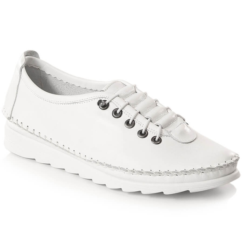 Sapatos de mulher elásticos em pele branco Artiker 52C0675