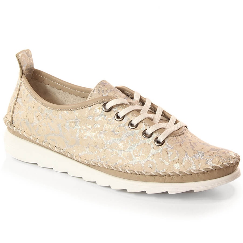 Sapatos desportivos de mulher claros de pele bege Artiker 52C0691