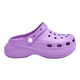 FS1 Chinelos femininos de espuma Crocs roxo Colina
