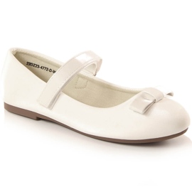 Bailarinas de comunhão para meninas com velcro branco eVento 4772 Bailarinas de comunhão para meninas com velcro branco eVento 4772