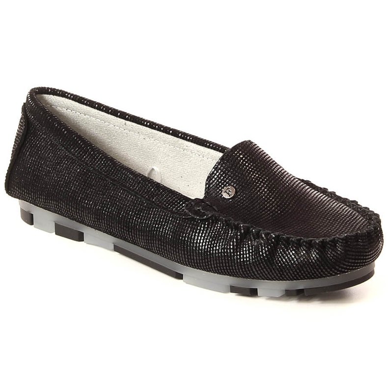 Mocassins de mulher em pele preto brilhante Filippo DP2037