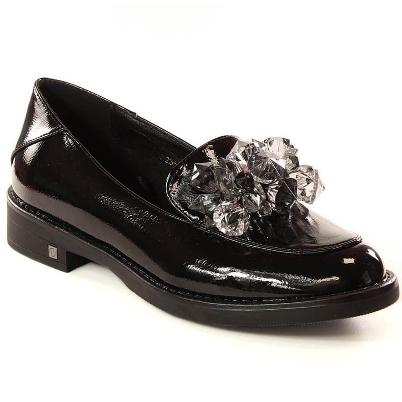 Sapatos femininos lacados com cristais pretos Potocki SZ12043
