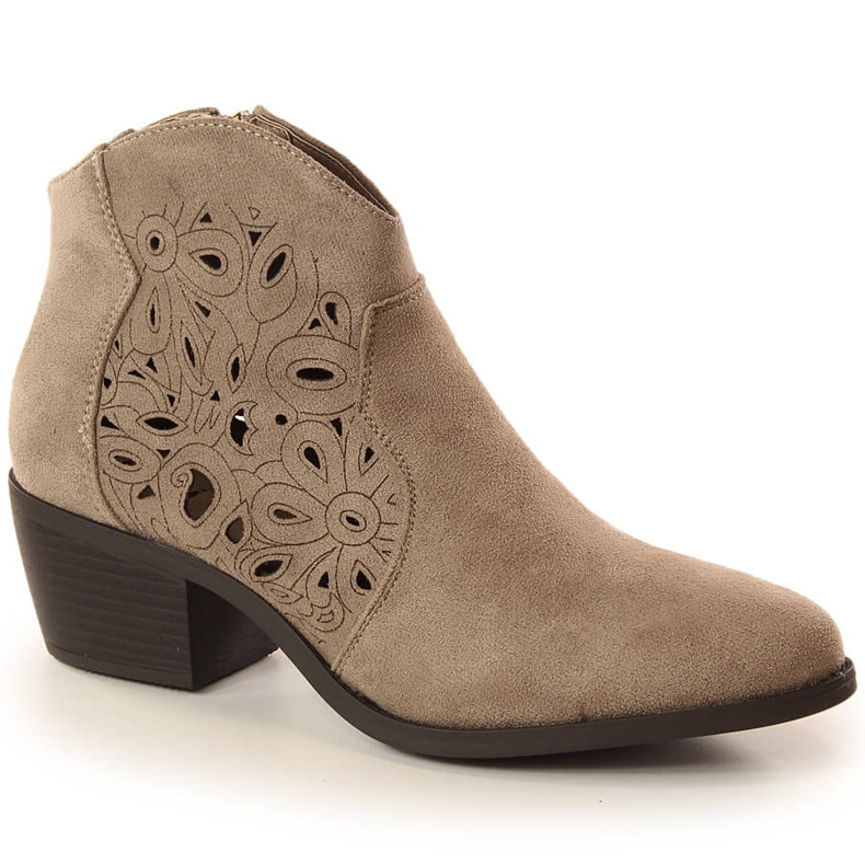 Botas femininas cowboy camurça bege Jezzi RMR1921-42