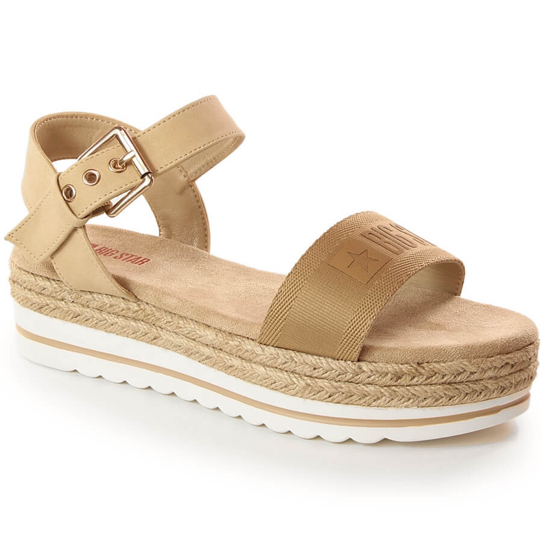 Sandálias espadrille de mulher plataforma bege Big Star LL274872
