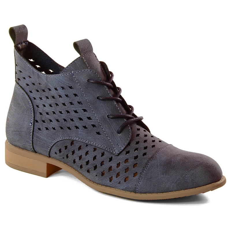 Botas femininas primavera vazadas azuis Jezzi ASA142-45 azul