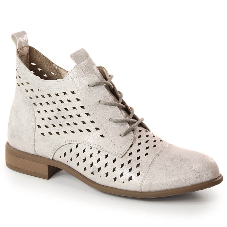 Botas femininas primavera vazadas prateadas Jezzi ASA142-45 prata