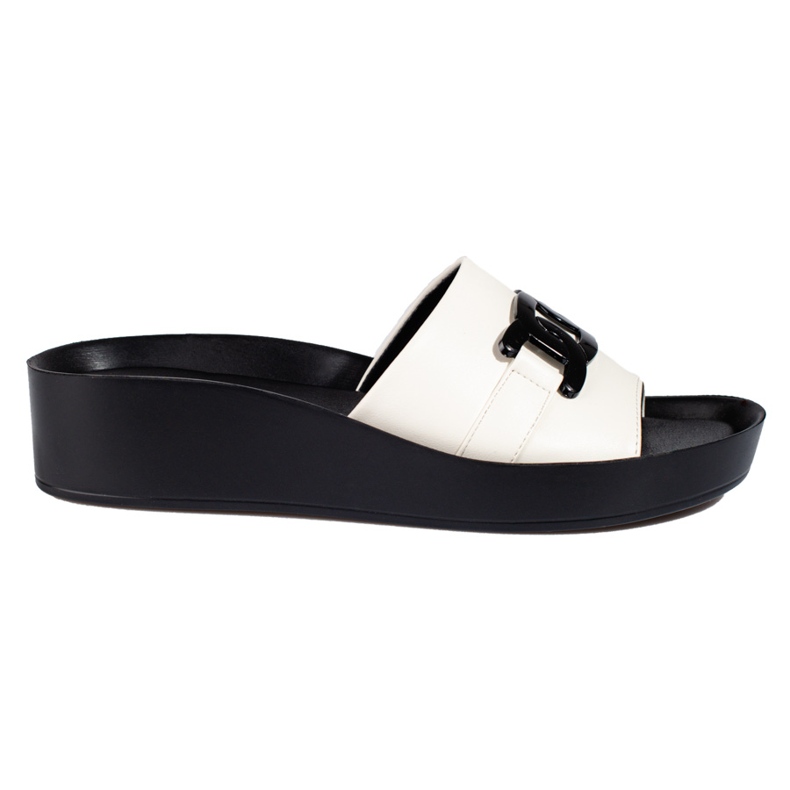 Chinelos femininos brancos na plataforma Shelovet