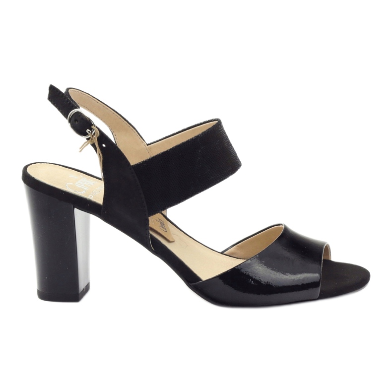 Sandálias caprice envernizadas sapatos femininos 28307 pretos