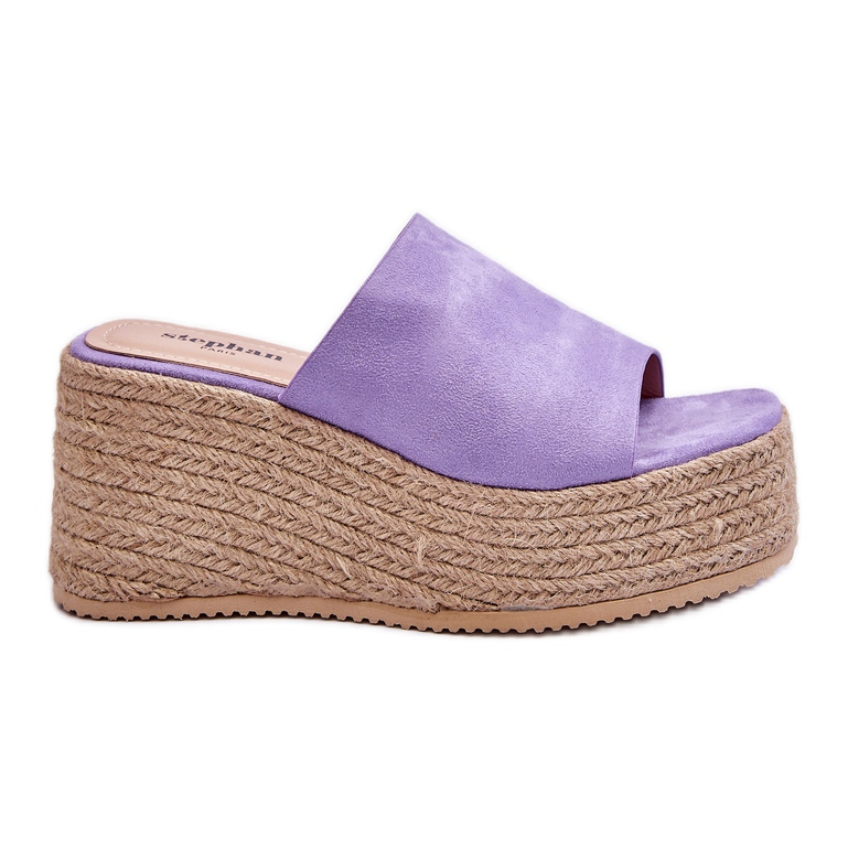 FS1 Chinelos femininos de cunha e plataforma roxos Ysabel tolet