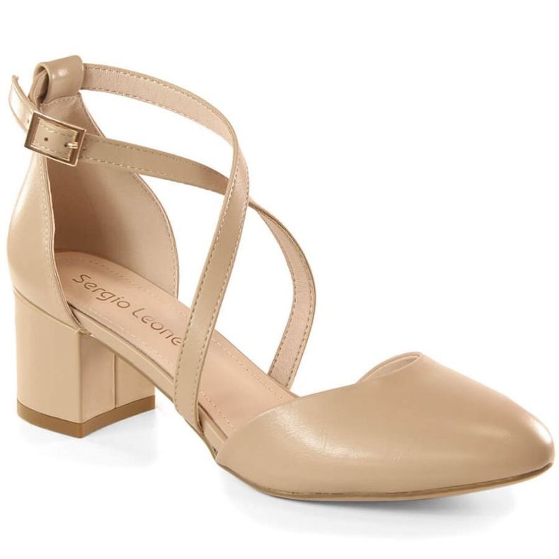Sandália formal de salto alto Sergio Leone W SK365C bege