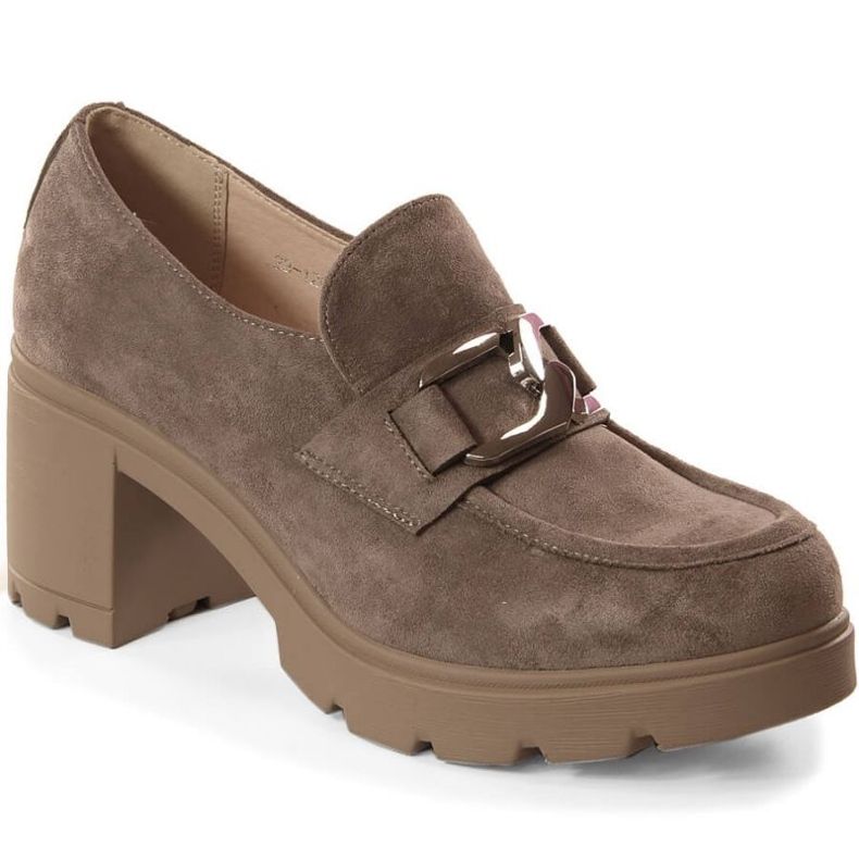 Sapatos de camurça Potocki W WOL135 com poste e plataforma bege Sapatos de camurça Potocki W WOL135 com poste e plataforma bege