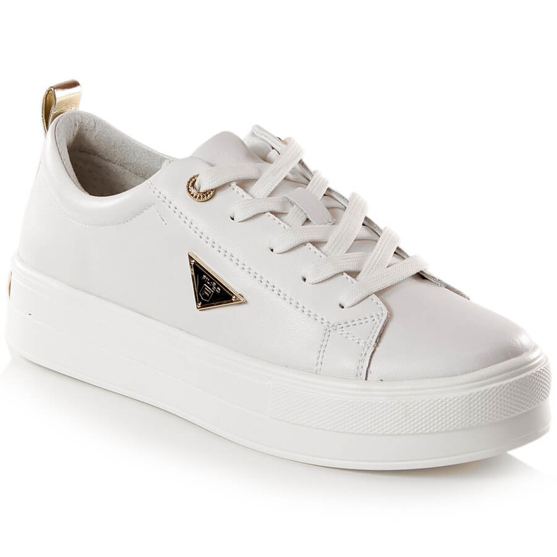 Sapatos de mulher em pele com plataforma branco Filippo DP3533/23