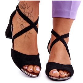 Vinceza Sandálias Femininas de Salto Baixo Preto Quinn Vinceza Sandálias Femininas de Salto Baixo Preto Quinn