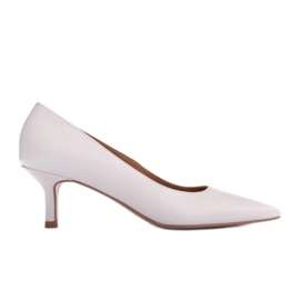 Marco Shoes Estiletes elegantes com salto mais baixo branco