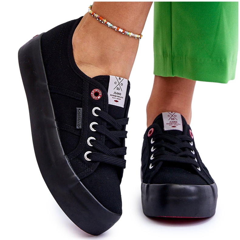 Cross Jeans Tênis feminino plataforma jeans cross LL2R4039 preto