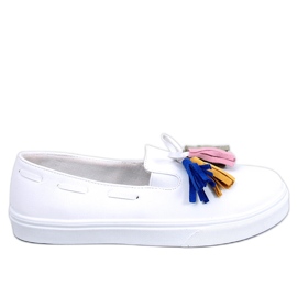 BM Salma Tênis primavera branco com franjas BM Salma Tênis primavera branco com franjas