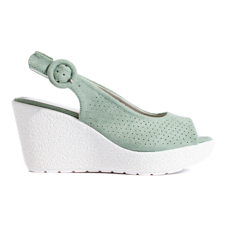 Sandália de cunha verde Shelovet de mulher