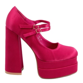 BM Sapatilha Prandi Fuchsia com plataforma em cetim rosa