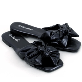 Minnen chinelos de laço preto