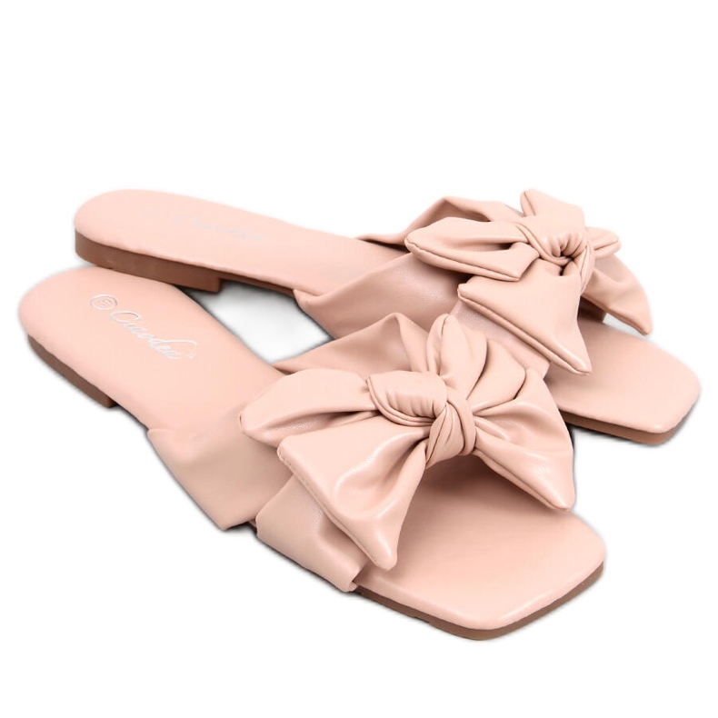 Slides Minnen Nude Bow rosa