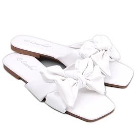 BM Minnen chinelos de laço branco