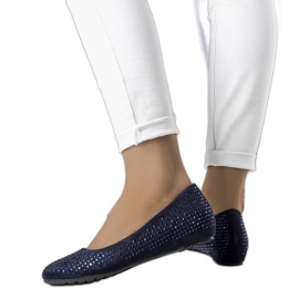 Bailarinas da Marinha com cunha forrada de Julie azul