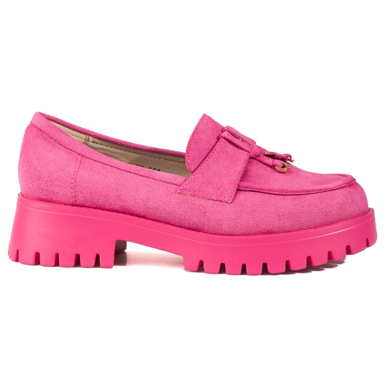 Mocassim plataforma de camurça rosa Shelovet