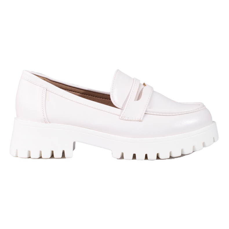 Mocassins com plataforma Shelovet de mulher branca branco