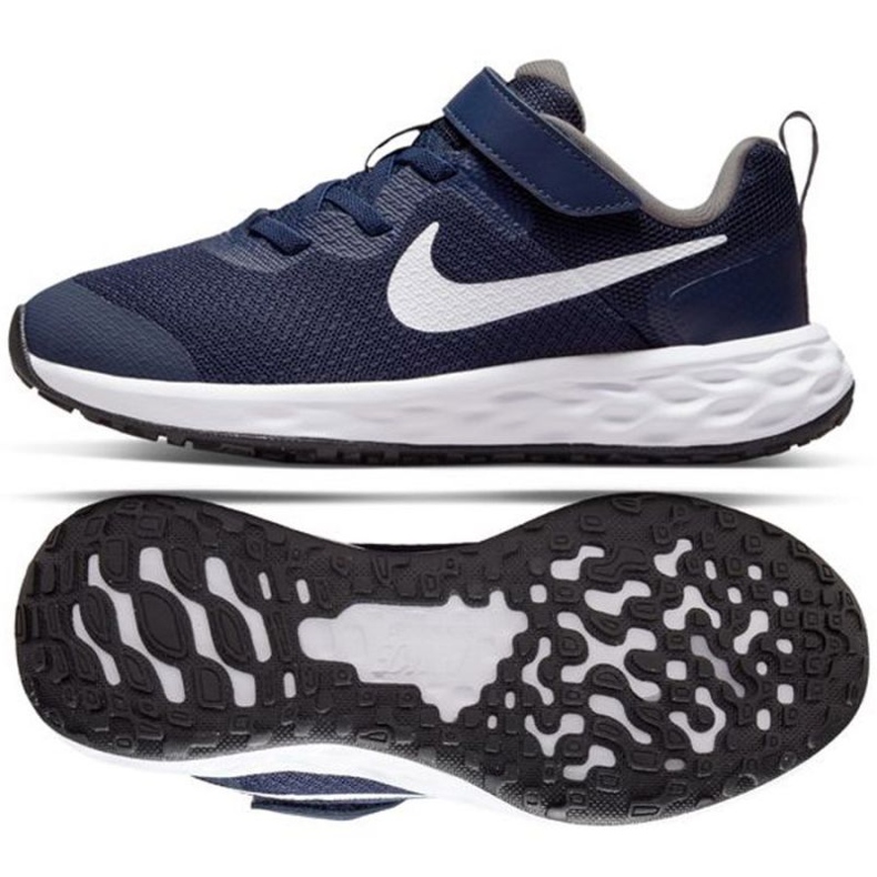 Tênis Nike Revolution 6 Jr. DD1095-400 branco azul marinho