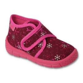 Chinelos infantis Befado com velcro538P106 rosa