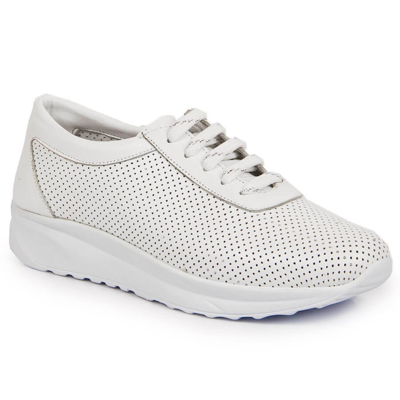 Sapatos femininos de couro branco vazados T.Sokolski W22-382