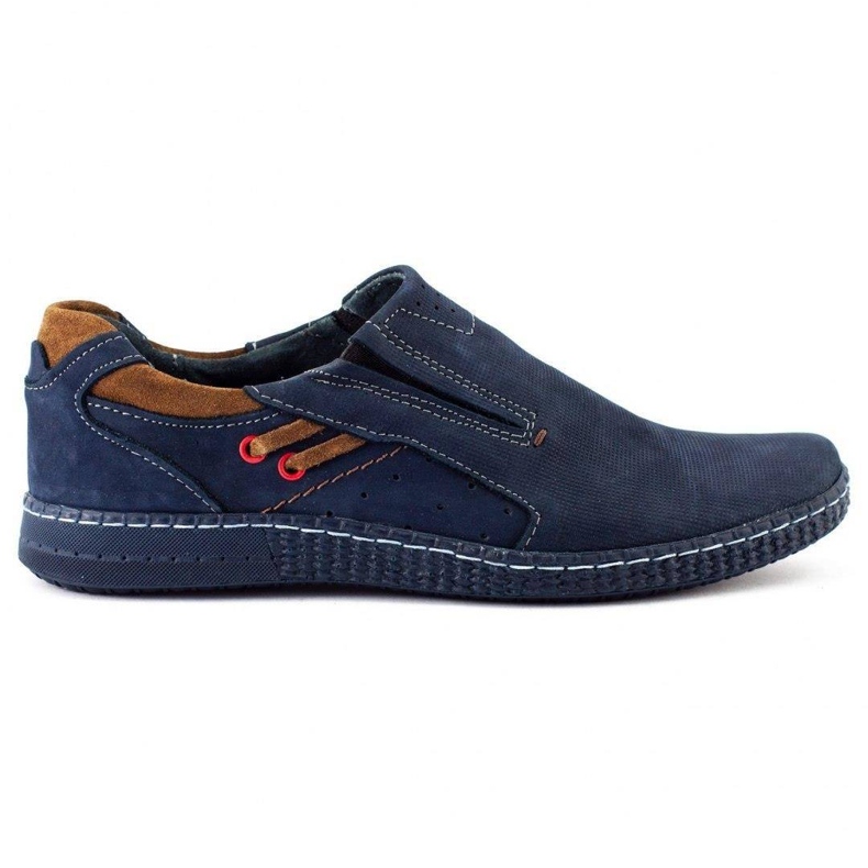 KOMODO Mocassins masculinos 862L azul marinho