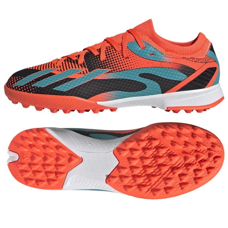 Chuteira Adidas X Speedportal Messi.3 Tf Jr GZ5141 laranja laranjas e tintos