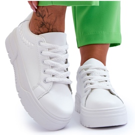 FG2 Sapatos esportivos femininos confortáveis ​​com plataforma branco Devan
