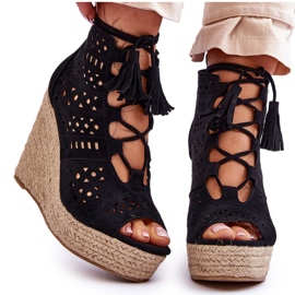 FB1 Botas de camurça perfuradas pretas Berthe preto