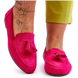 Mocassim Clássico de Camurça com Franjas Fúcsia Averil rosa