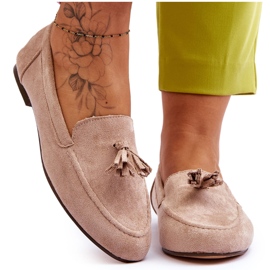 FB1 Mocassim clássico de camurça com borlas bege Averil FB1 Mocassim clássico de camurça com borlas bege Averil