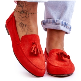 Mocassim Clássico de Camurça com Borlas Laranja Escuro Averil