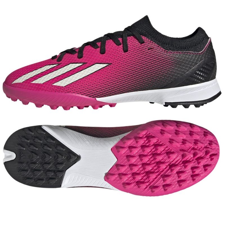 Chuteira Adidas X Speedportal.3 Tf Jr GZ2465 rosa rosas e roxos