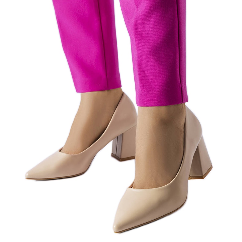 Sapatos de salto bege Fanchon